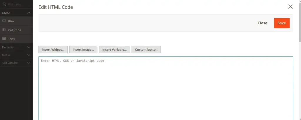 Custom button Page builder