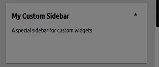 custom widget area